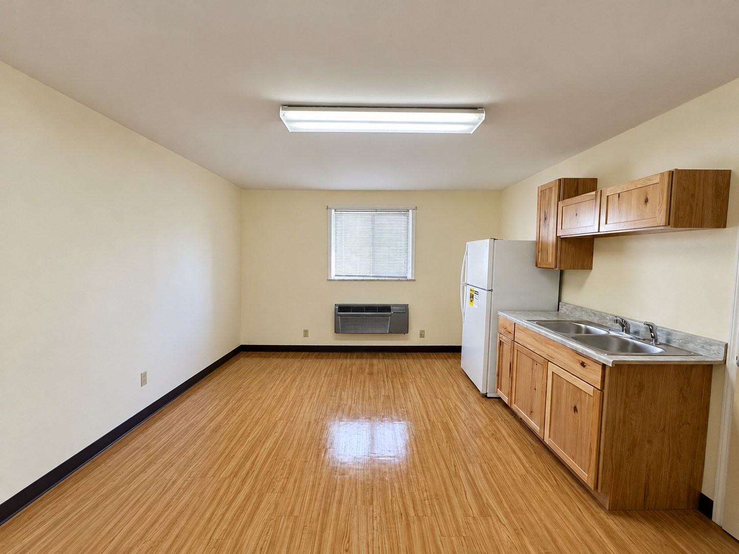 Blue Ridge room example 1 — Main room and kitchenette